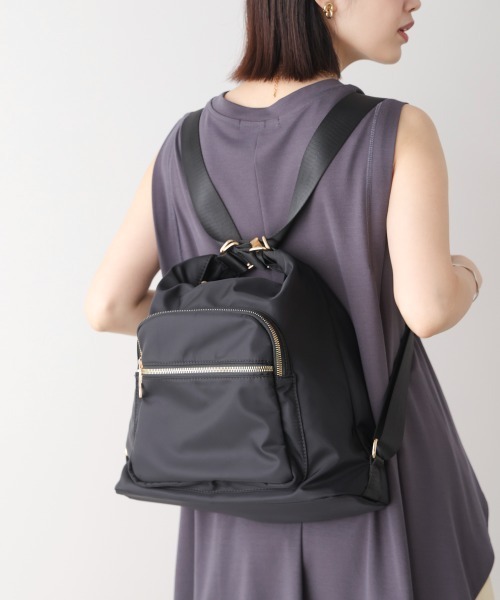 Bou Jeloud（ブージュルード）の「ナイロン２ＷＡＹバッグ（ショルダーバッグ・レディース・グレイッシュベージュ/ブラック・ONESIZE）」の7枚目の写真