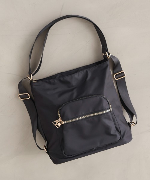 Bou Jeloud（ブージュルード）の「ナイロン２ＷＡＹバッグ（ショルダーバッグ・レディース・グレイッシュベージュ/ブラック・ONESIZE）」の11枚目の写真