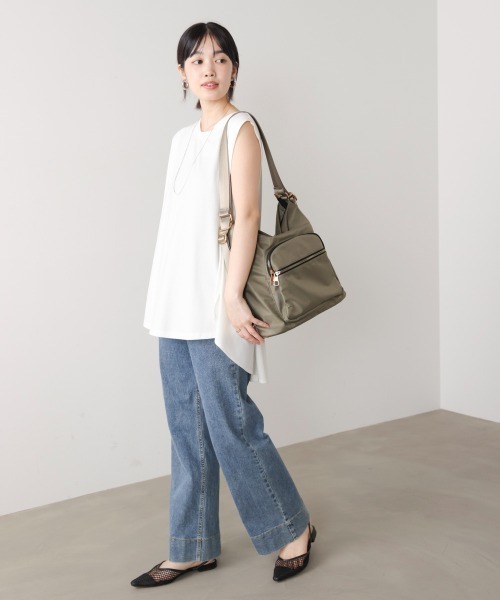 Bou Jeloud（ブージュルード）の「ナイロン２ＷＡＹバッグ（ショルダーバッグ・レディース・グレイッシュベージュ/ブラック・ONESIZE）」の13枚目の写真