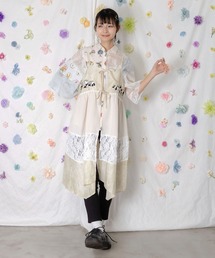 162617：ストライプorチェック パンダ刺繍キャミワンピース