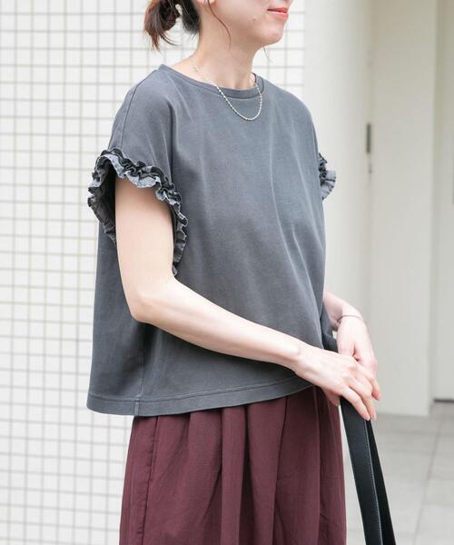 ITEMS URBANRESEARCH(アイテムズ アーバンリサーチ)の「ドッキングフリルTシャツ(Tシャツ/カットソー・レディース・スミクロ/レッド系その他/オフホワイト/ライトベージュ/オレンジ/オレンジ系その他・FREE)」の19枚目の写真