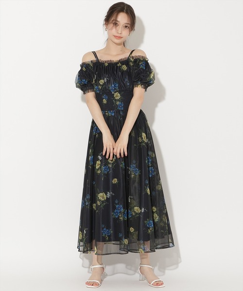 WILLSELECTION（ウィルセレクション）の「フラワーメッシュオフショルワンピース（ワンピース・レディース・ネイビー/ピンク/ホワイト/サックスブルー・FREE）」の11枚目の写真