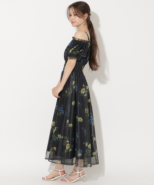 WILLSELECTION（ウィルセレクション）の「フラワーメッシュオフショルワンピース（ワンピース・レディース・ネイビー/ピンク/ホワイト/サックスブルー・FREE）」の12枚目の写真