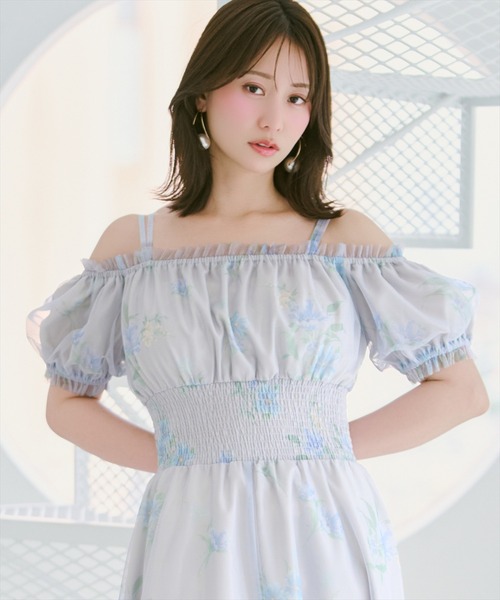 WILLSELECTION（ウィルセレクション）の「フラワーメッシュオフショルワンピース（ワンピース・レディース・ネイビー/ピンク/ホワイト/サックスブルー・FREE）」の18枚目の写真