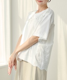 DAYRA フラワー レース 半袖 カットソー トップス