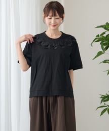 DAYRA フラワー レース 半袖 カットソー トップス