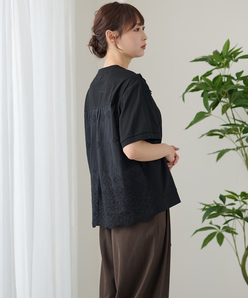 DAYRA(デイラ)の「DAYRA フラワー レース 半袖 カットソー トップス(Tシャツ/カットソー・レディース・ホワイト/ブラック・FREE)」の10枚目の写真