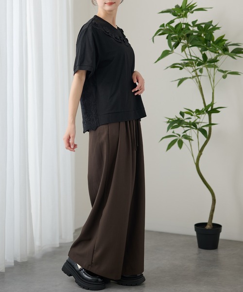 DAYRA(デイラ)の「DAYRA フラワー レース 半袖 カットソー トップス(Tシャツ/カットソー・レディース・ホワイト/ブラック・FREE)」の12枚目の写真