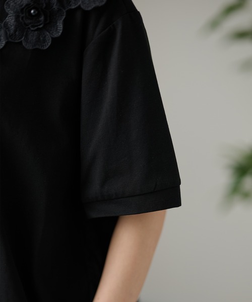 DAYRA(デイラ)の「DAYRA フラワー レース 半袖 カットソー トップス(Tシャツ/カットソー・レディース・ホワイト/ブラック・FREE)」の14枚目の写真