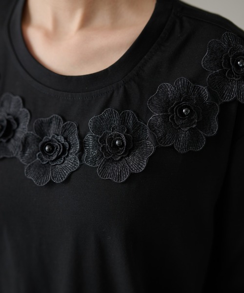 DAYRA(デイラ)の「DAYRA フラワー レース 半袖 カットソー トップス(Tシャツ/カットソー・レディース・ホワイト/ブラック・FREE)」の13枚目の写真