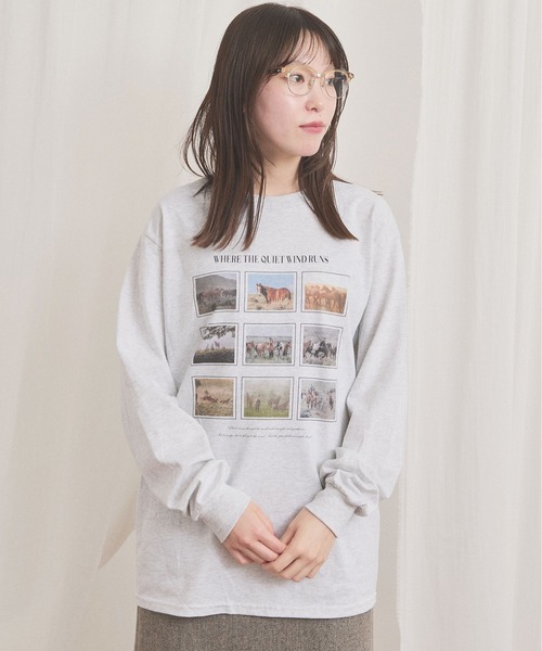 fig Ｌondon（フィグロンドン）の「Where wind runs long sleeve（Tシャツ/カットソー・レディース・アッシュグレー・FREE）」の14枚目の写真