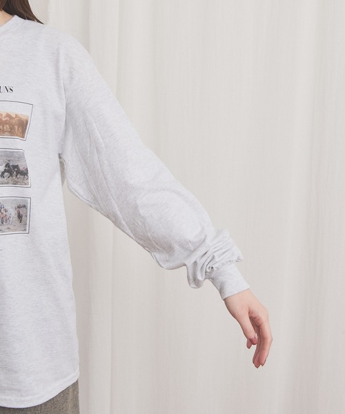 fig Ｌondon（フィグロンドン）の「Where wind runs long sleeve（Tシャツ/カットソー・レディース・アッシュグレー・FREE）」の3枚目の写真
