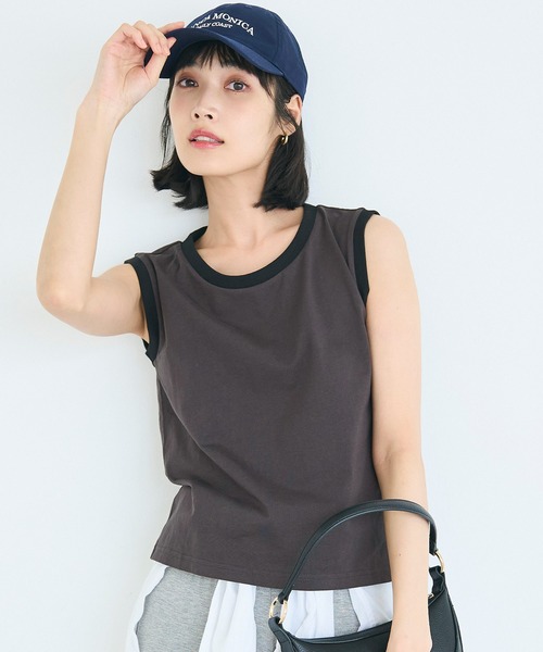 coca(coca)(コカ)の「クルーネックタンク(タンクトップ・レディース・ライトグリーン/ブラック/チャコール・L/M/S/XL)」の2枚目の写真