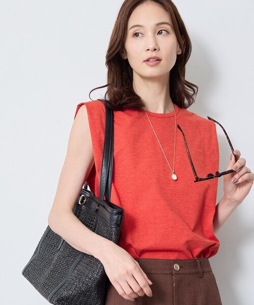 Reflect(リフレクト)の「【UVカット/接触冷感/吸水速乾】フレンチスリーブプルオーバー(Tシャツ/カットソー・レディース・ブラック/オレンジ/ホワイト・00)」の3枚目の写真