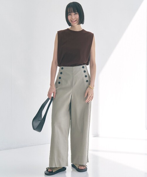 UNFILO(アンフィーロ)の「ドライタッチフライス ノースリーブ Tシャツ(Tシャツ/カットソー・レディース・ブラック系/ホワイト系/ダークブラウン系・SMALL/MEDIUM/LARGE)」の4枚目の写真