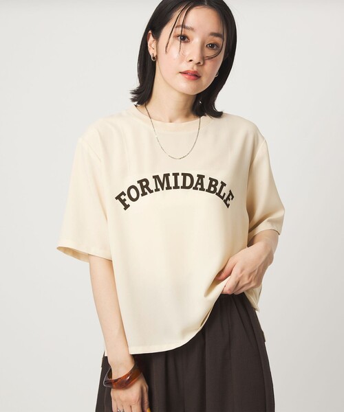 green label relaxing(グリーンレーベルリラクシング)の「【WEB限定】<at ease>ジョーゼット プリント カットソー 吸水速乾(Tシャツ/カットソー・レディース・ブラック/ホワイト/ベージュ/ケリーグリーン・FREE)」の3枚目の写真