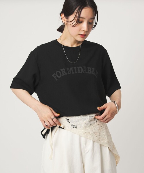 green label relaxing(グリーンレーベルリラクシング)の「【WEB限定】<at ease>ジョーゼット プリント カットソー 吸水速乾(Tシャツ/カットソー・レディース・ブラック/ホワイト/ベージュ/ケリーグリーン・FREE)」の6枚目の写真
