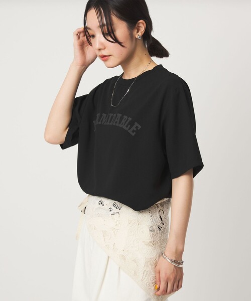 green label relaxing(グリーンレーベルリラクシング)の「【WEB限定】<at ease>ジョーゼット プリント カットソー 吸水速乾(Tシャツ/カットソー・レディース・ブラック/ホワイト/ベージュ/ケリーグリーン・FREE)」の8枚目の写真