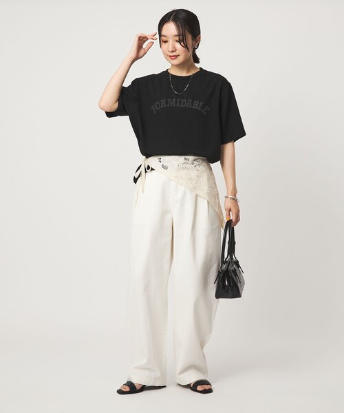 green label relaxing(グリーンレーベルリラクシング)の「【WEB限定】<at ease>ジョーゼット プリント カットソー 吸水速乾(Tシャツ/カットソー・レディース・ブラック/ホワイト/ベージュ/ケリーグリーン・FREE)」の9枚目の写真