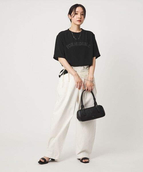 green label relaxing(グリーンレーベルリラクシング)の「【WEB限定】<at ease>ジョーゼット プリント カットソー 吸水速乾(Tシャツ/カットソー・レディース・ブラック/ホワイト/ベージュ/ケリーグリーン・FREE)」の10枚目の写真