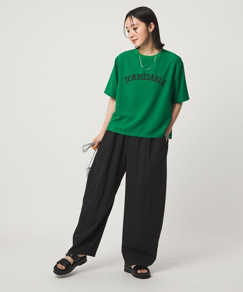 green label relaxing(グリーンレーベルリラクシング)の「【WEB限定】<at ease>ジョーゼット プリント カットソー 吸水速乾(Tシャツ/カットソー・レディース・ブラック/ホワイト/ベージュ/ケリーグリーン・FREE)」の13枚目の写真