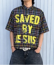 ”存在感抜群” SAVEDグラフィック/クロップドチェックシャツ