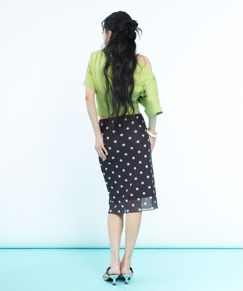 sedacle girl(セダクルガール)の「ボタンドレープトップス(Tシャツ/カットソー・レディース・ネイビー/ライトグリーン・SMALL/MEDIUM)」の18枚目の写真