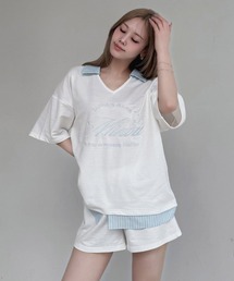【ONLINE限定】レイヤード風配色カットセットアップ