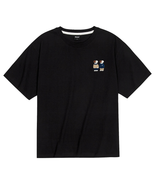 OKSTAR(オクスター)の「クールコットンオーバーサイズミニミフレンズブロドッグ刺繍半袖Tシャツ(Tシャツ/カットソー・レディース・ダークグリーン/ホワイト/クリーム/ブラック・SMALL/MEDIUM/LARGE/X-LARGE/XX-LARGE)」の5枚目の写真