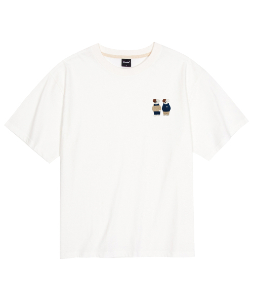 OKSTAR(オクスター)の「クールコットンオーバーサイズミニミフレンズブロドッグ刺繍半袖Tシャツ(Tシャツ/カットソー・レディース・ダークグリーン/ホワイト/クリーム/ブラック・SMALL/MEDIUM/LARGE/X-LARGE/XX-LARGE)」の6枚目の写真