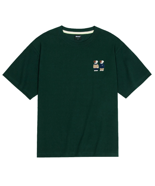 OKSTAR(オクスター)の「クールコットンオーバーサイズミニミフレンズブロドッグ刺繍半袖Tシャツ(Tシャツ/カットソー・レディース・ダークグリーン/ホワイト/クリーム/ブラック・SMALL/MEDIUM/LARGE/X-LARGE/XX-LARGE)」の7枚目の写真