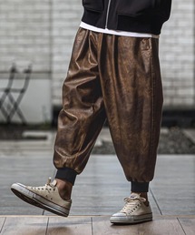 CAMBIO（カンビオ）の「mp15151- Vintage Finish Faux Leather Tuck Baloon Pants タックバルーンパンツ(MIU-262-012)（その他パンツ）」