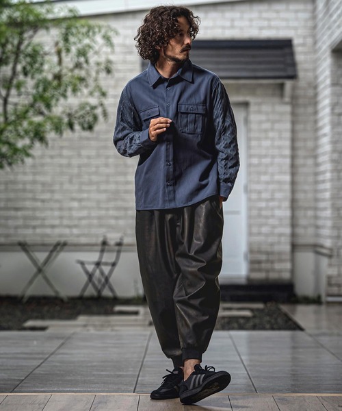 CAMBIO(カンビオ)の「mp15151- Vintage Finish Faux Leather Tuck Baloon Pants タックバルーンパンツ(MIU-262-012)(その他パンツ・メンズ・ブラウン/ブラック・M/S/L)」の8枚目の写真