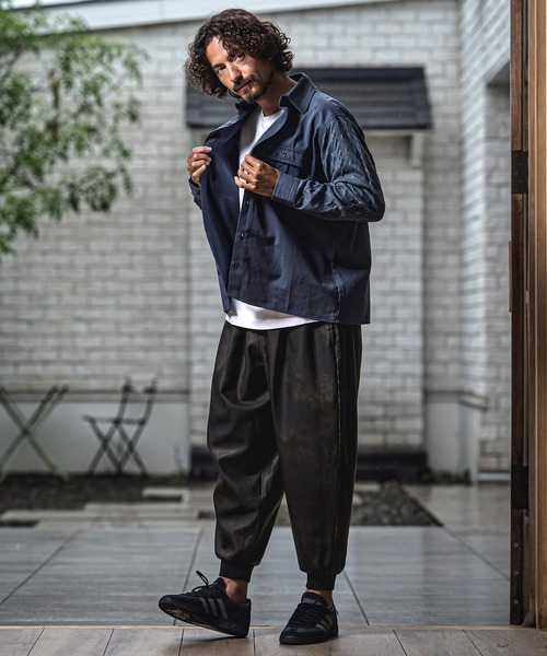 CAMBIO(カンビオ)の「mp15151- Vintage Finish Faux Leather Tuck Baloon Pants タックバルーンパンツ(MIU-262-012)(その他パンツ・メンズ・ブラウン/ブラック・M/S/L)」の9枚目の写真
