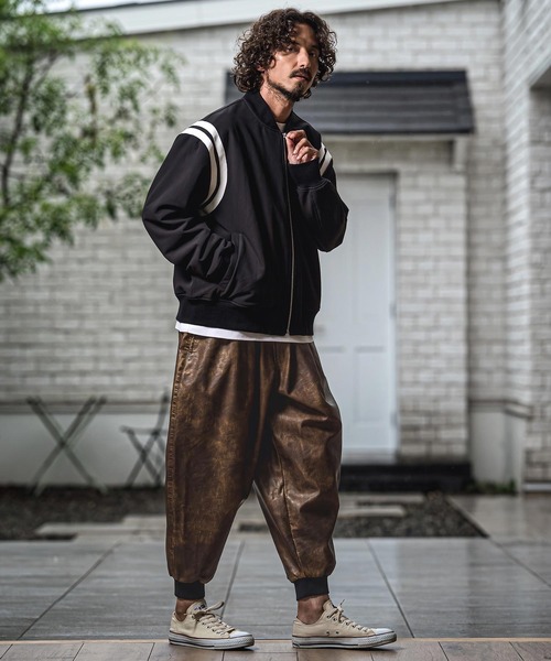CAMBIO(カンビオ)の「mp15151- Vintage Finish Faux Leather Tuck Baloon Pants タックバルーンパンツ(MIU-262-012)(その他パンツ・メンズ・ブラウン/ブラック・M/S/L)」の15枚目の写真