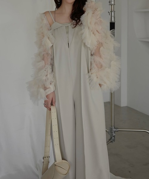 WILLFULLY(ウィルフリー)の「motif tulle sheer bolero tops(カーディガン/ボレロ・レディース・ピンク/ナチュラル/ブラック・FREE)」の1枚目の写真