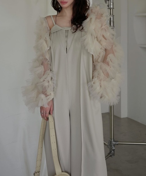 WILLFULLY(ウィルフリー)の「motif tulle sheer bolero tops(カーディガン/ボレロ・レディース・ピンク/ナチュラル/ブラック・FREE)」の10枚目の写真