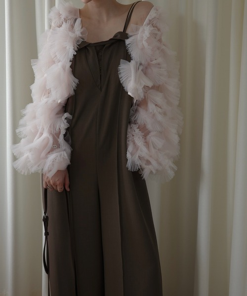 WILLFULLY(ウィルフリー)の「motif tulle sheer bolero tops(カーディガン/ボレロ・レディース・ピンク/ナチュラル/ブラック・FREE)」の8枚目の写真