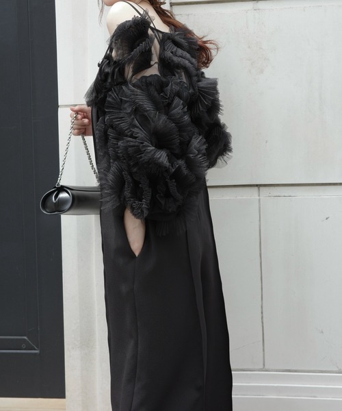 WILLFULLY(ウィルフリー)の「motif tulle sheer bolero tops(カーディガン/ボレロ・レディース・ピンク/ナチュラル/ブラック・FREE)」の17枚目の写真