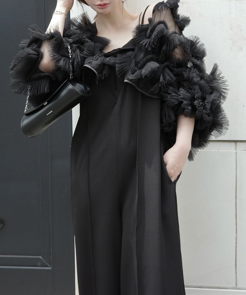 WILLFULLY(ウィルフリー)の「motif tulle sheer bolero tops(カーディガン/ボレロ・レディース・ピンク/ナチュラル/ブラック・FREE)」の22枚目の写真