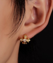 クロスアクリルストーンリングペアピアス ユニセックス(MA/EK553)