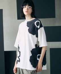 《UNISEX》Flower Patches Prime-Over Crew Neck T-shirt/フラワーパッチプライムオーバークルーネックTシャツ【MAISON SPECIAL/メゾンスペシャル】