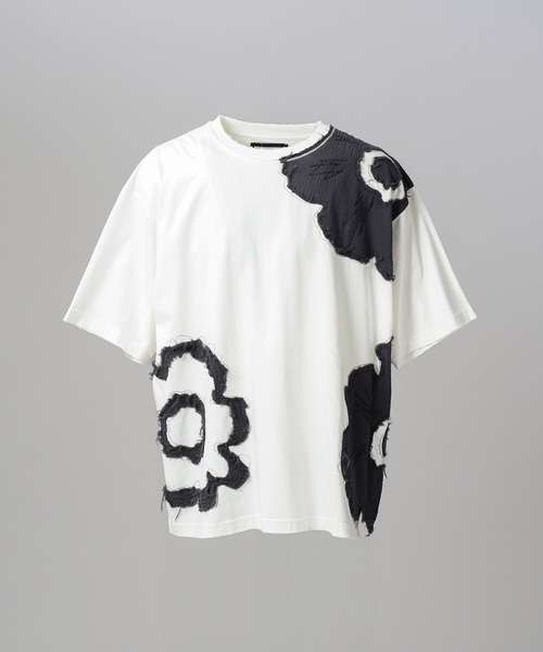 MAISON SPECIAL(メゾンスペシャル)の「《UNISEX》Flower Patches Prime-Over Crew Neck T-shirt/フラワーパッチプライムオーバークルーネックTシャツ【MAISON SPECIAL/メゾンスペシャル】(Tシャツ/カットソー・メンズ・ブラック/ホワイト・2/1/0)」の13枚目の写真