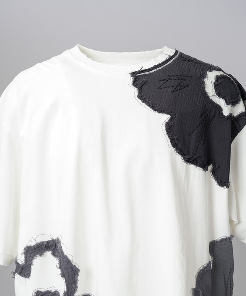 MAISON SPECIAL(メゾンスペシャル)の「《UNISEX》Flower Patches Prime-Over Crew Neck T-shirt/フラワーパッチプライムオーバークルーネックTシャツ【MAISON SPECIAL/メゾンスペシャル】(Tシャツ/カットソー・メンズ・ブラック/ホワイト・2/1/0)」の16枚目の写真