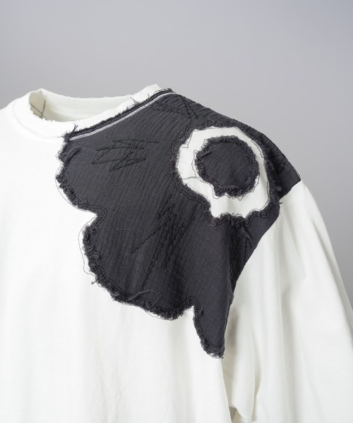 MAISON SPECIAL(メゾンスペシャル)の「《UNISEX》Flower Patches Prime-Over Crew Neck T-shirt/フラワーパッチプライムオーバークルーネックTシャツ【MAISON SPECIAL/メゾンスペシャル】(Tシャツ/カットソー・メンズ・ブラック/ホワイト・2/1/0)」の17枚目の写真