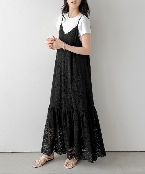 AMELY(エミリー)の「総レースキャミソールワンピース(ワンピース・レディース・ホワイト/ブラック・フリー)」の9枚目の写真
