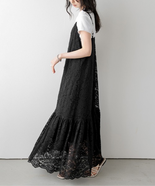 AMELY(エミリー)の「総レースキャミソールワンピース(ワンピース・レディース・ホワイト/ブラック・フリー)」の10枚目の写真