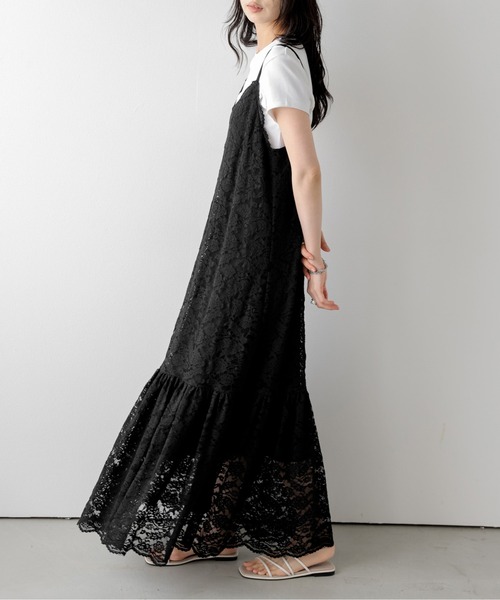 AMELY(エミリー)の「総レースキャミソールワンピース(ワンピース・レディース・ホワイト/ブラック・フリー)」の12枚目の写真