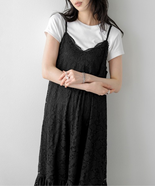 AMELY(エミリー)の「総レースキャミソールワンピース(ワンピース・レディース・ホワイト/ブラック・フリー)」の13枚目の写真
