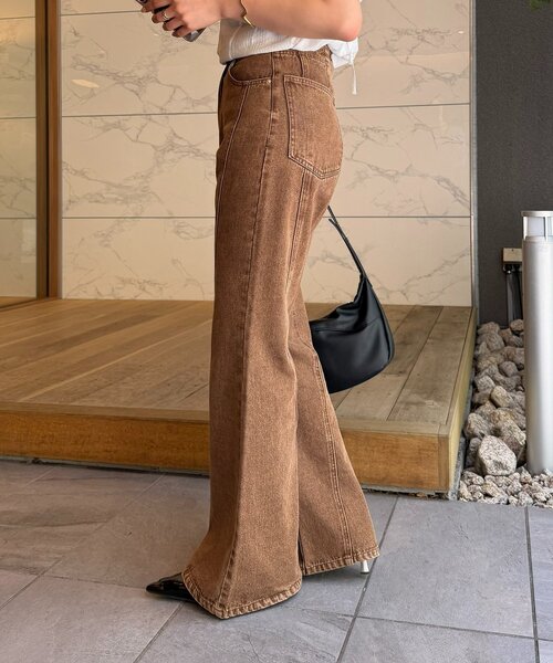 Thevon（ゼボン）の「カラーデニムフレアパンツ（デニムパンツ・レディース・イエロー/ブラウン/オフホワイト・M/S/PS）」の22枚目の写真